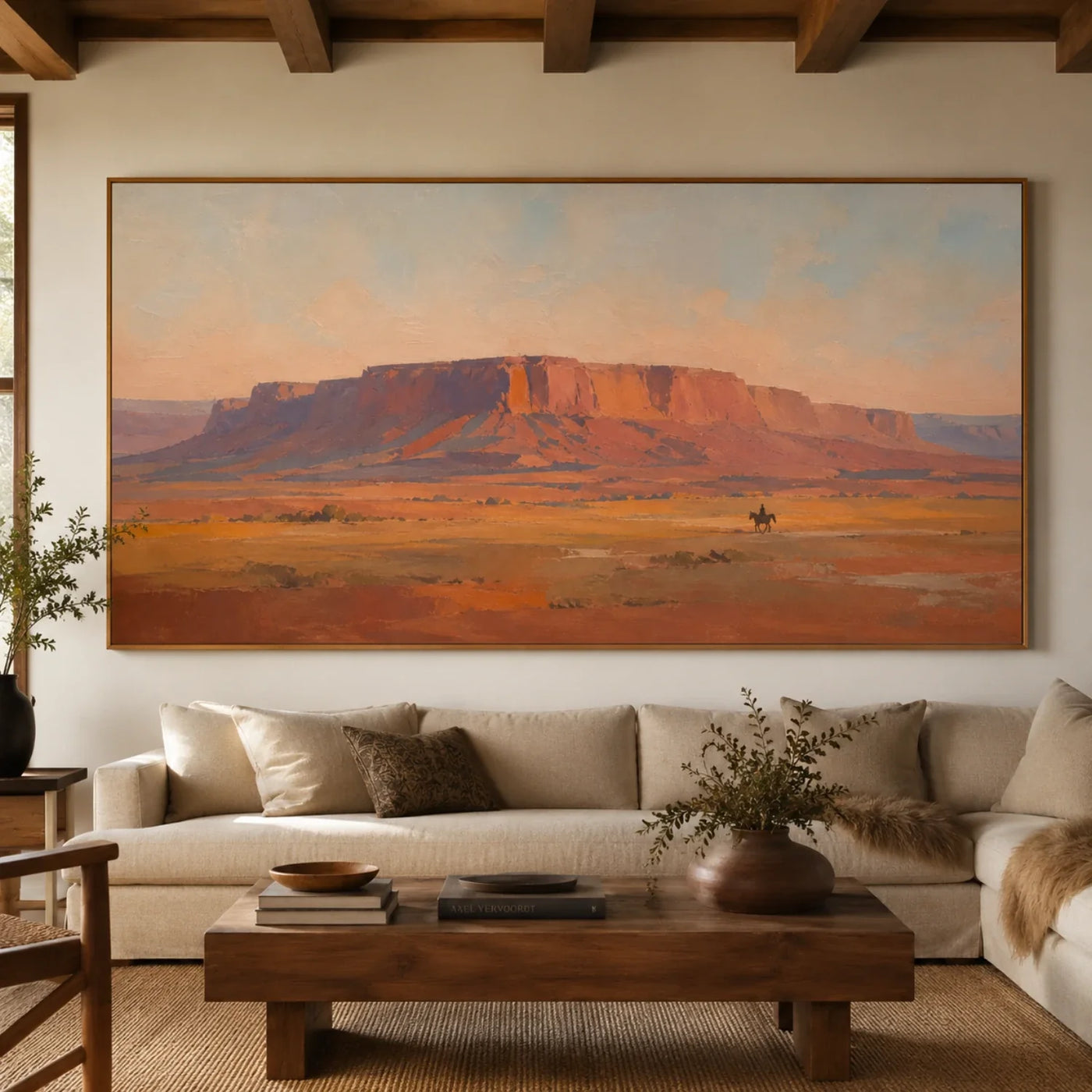 Vintage Americana Art | The Last Rider Beneath the Mesa