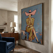 Vintage Americana Art | Western Lady’s Sip