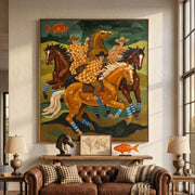 Vintage Americana Art | Checkerboard Riders