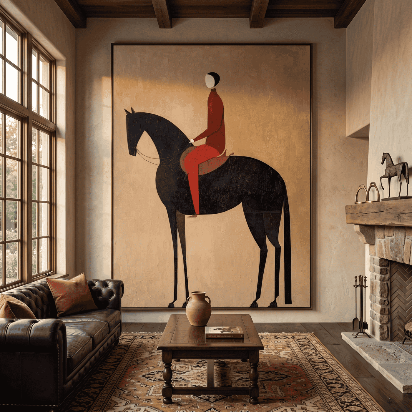 Vintage Americana Art | Crimson Solitude