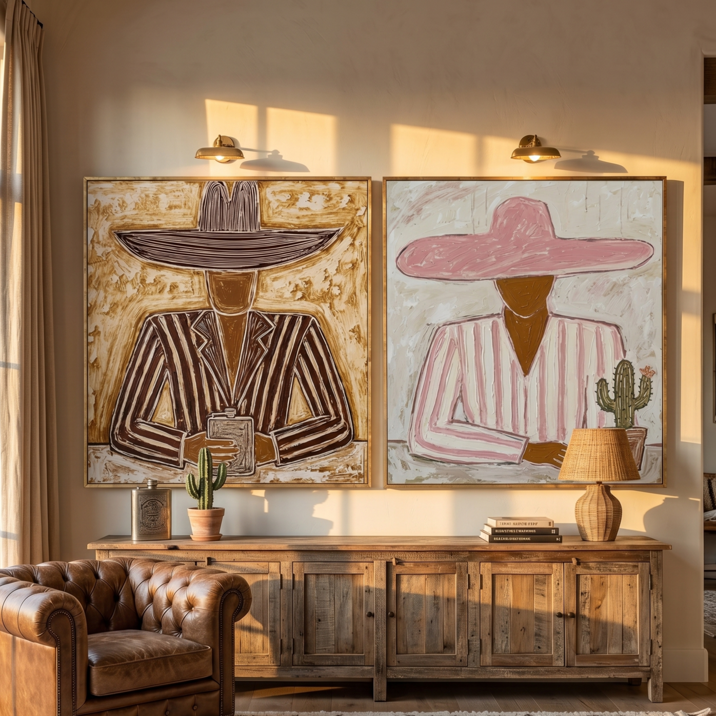 Vintage Americana Art | Desert Blush Duo