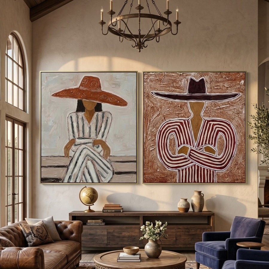 Vintage Americana Art | Duet in Ochre