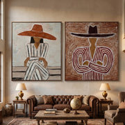 Vintage Americana Art | Duet in Ochre