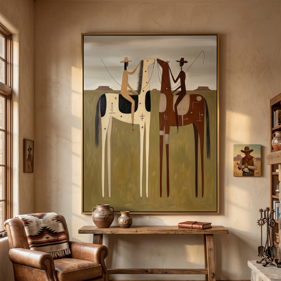 Vintage Americana Art | Frontier Mirror Riders