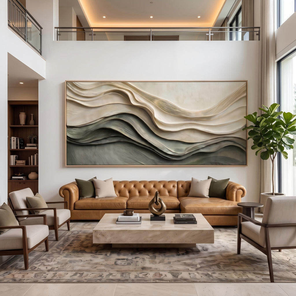 3D Texture Abstract Art｜Layered Wave Abstract Wall Art