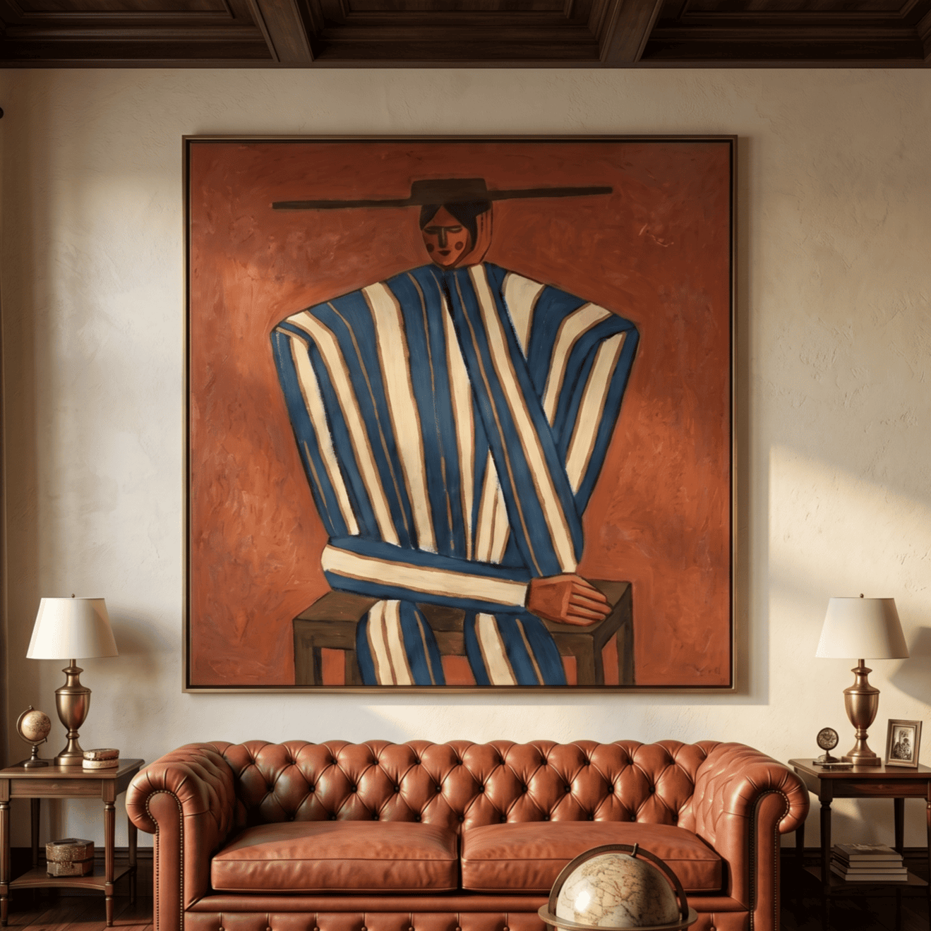 Vintage Americana Art | Striped Serenity