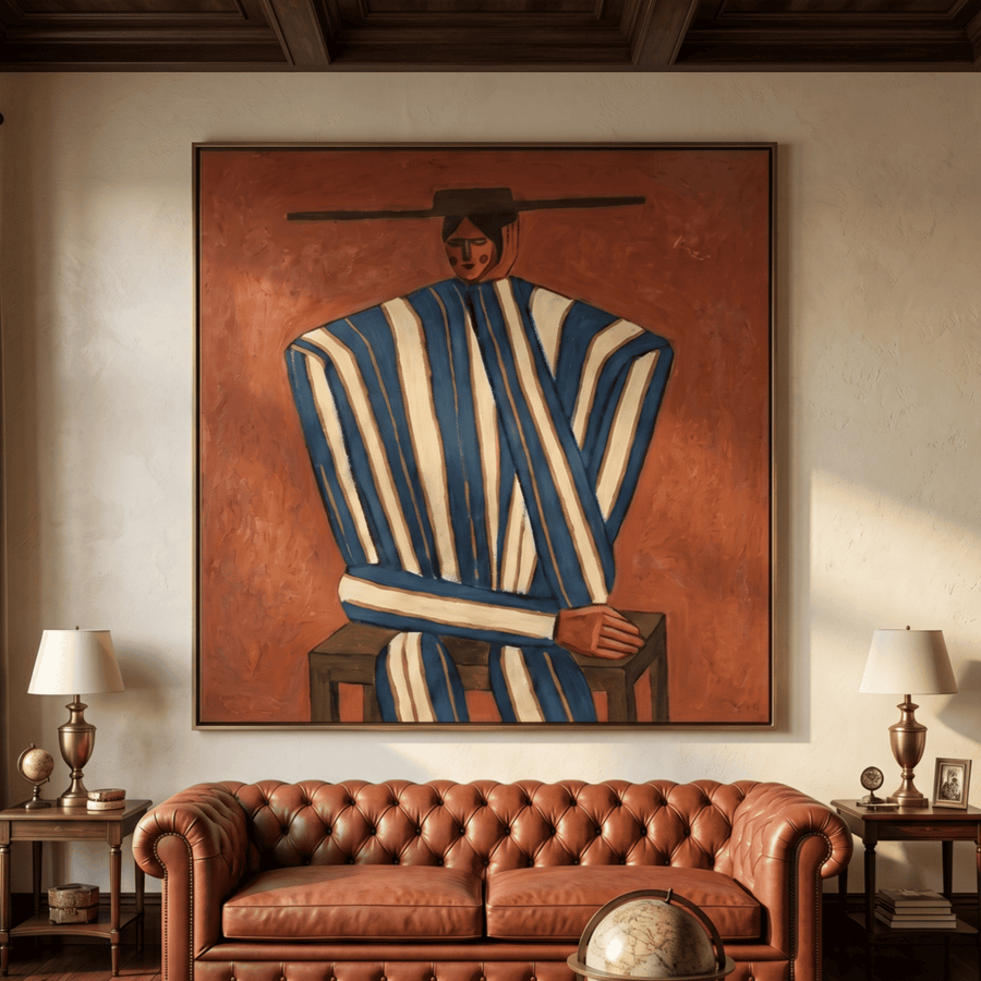 Vintage Americana Art | Striped Serenity