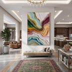 3D-Textured Art｜Multicolor Layer Flow Abstract Wall Painting