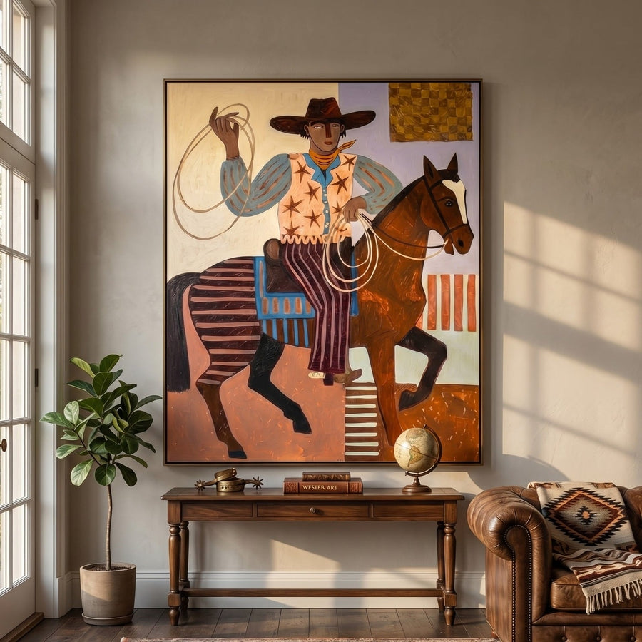 Vintage Americana Art | Lasso Rider