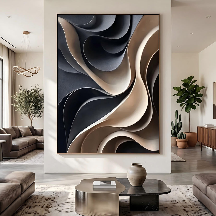 3D-Textured Art｜Layered Wave Wall Art
