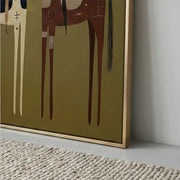 Vintage Americana Art | Patterned Horse Duo