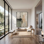 Wabi‑Sabi Art｜Sage Green Beige Textured Abstract Wall Painting