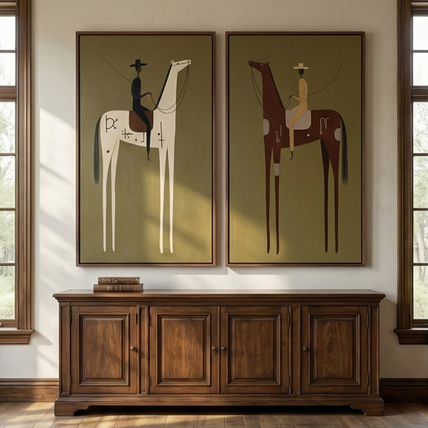 Vintage Americana Art |  Guardians' Pause