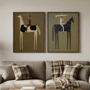 Vintage Americana Art | Horsemen Duet