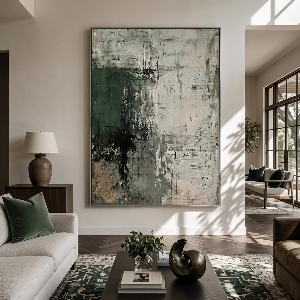 Abstract Art｜Dark Green Mottled Texture Wall Art