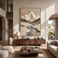 Wabi‑Sabi Art｜Thick Impasto Mountain Valley Canvas Print
