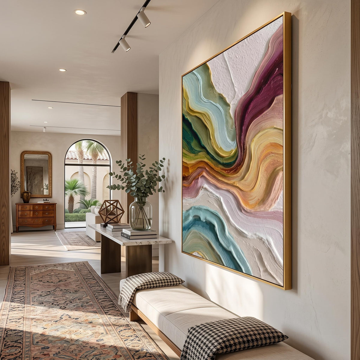 3D-Textured Art｜Multicolor Layer Flow Abstract Wall Painting