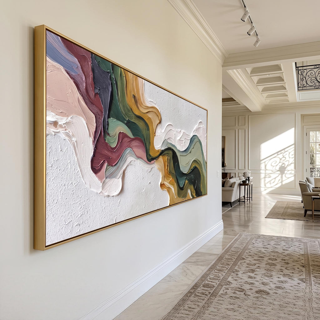 3D-Textured Art｜Multicolor Swirl Abstract Wall Painting
