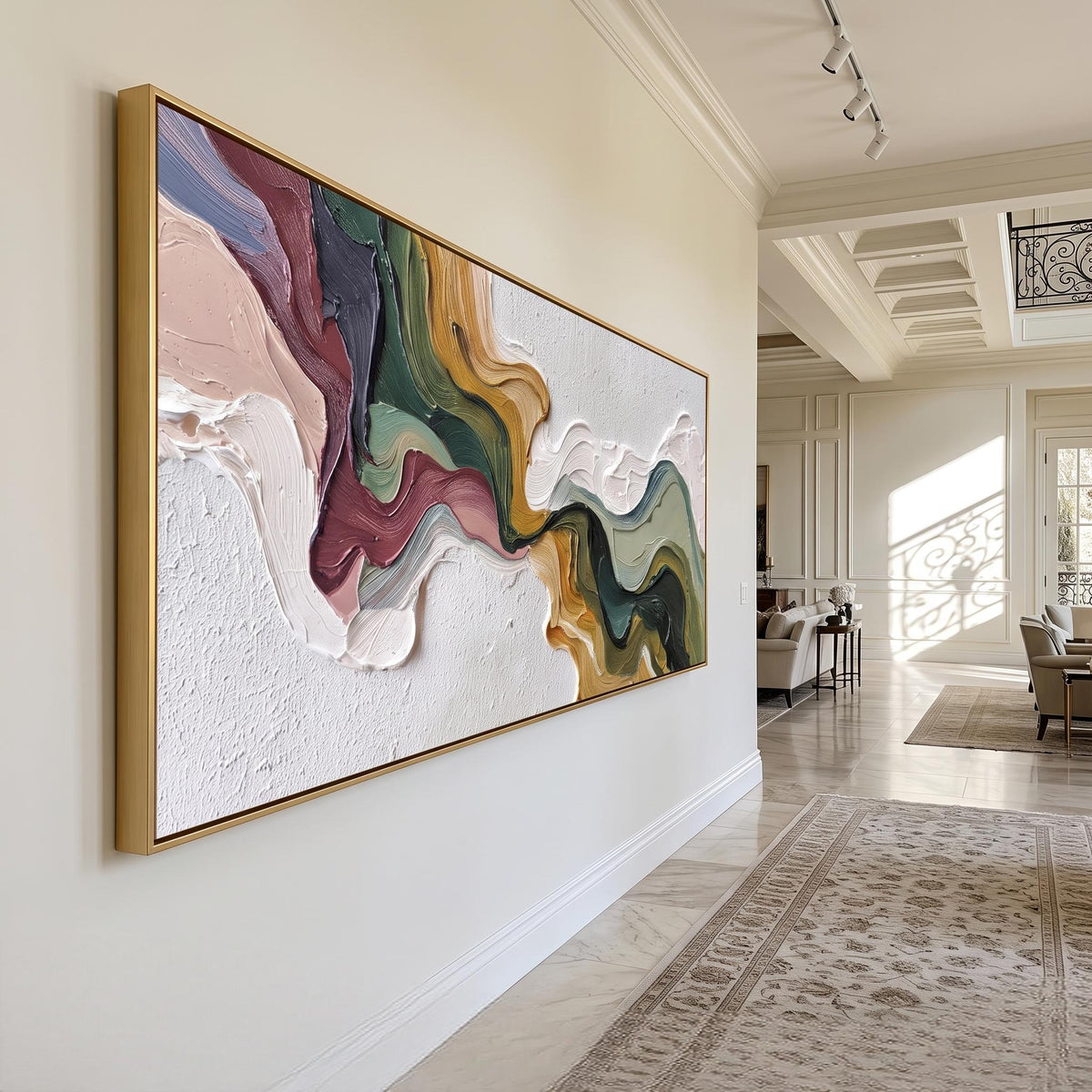 3D-Textured Art｜Multicolor Swirl Abstract Wall Painting