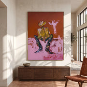 POP Art | Squatting faceless cowboy
