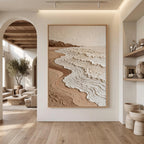 Wabi‑Sabi Art｜Neutral Tones Stereoscopic Seaside Wall Decor