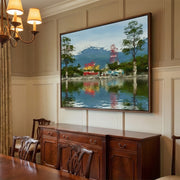 Impressionist Art | Lakeside Village Serenity