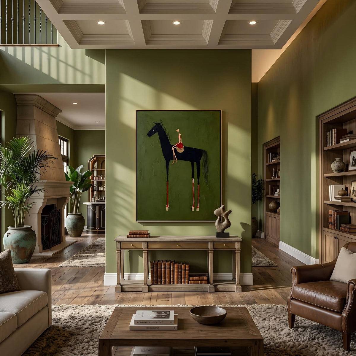 Abstract Art｜Black Horse & Rider Wall Art