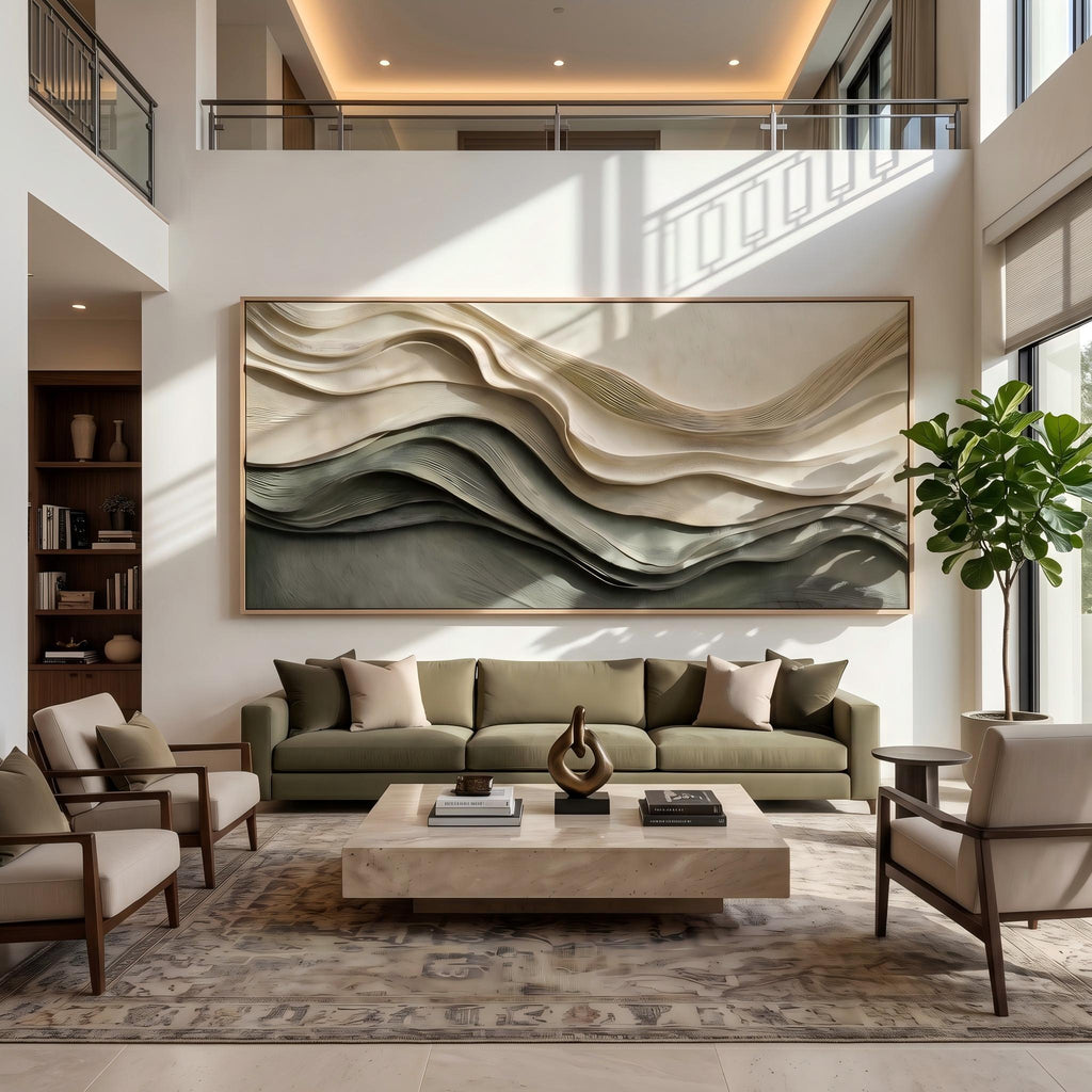 3D Texture Abstract Art｜Layered Wave Abstract Wall Art