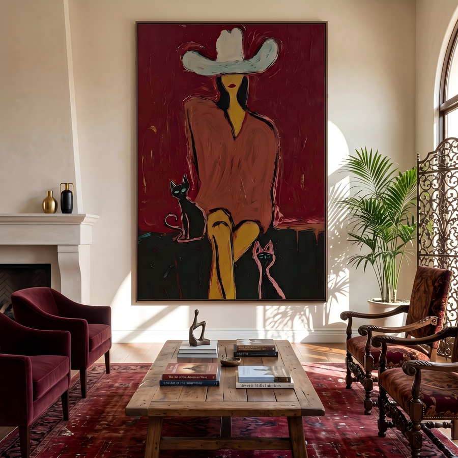 POP Art | Western Woman and Cat