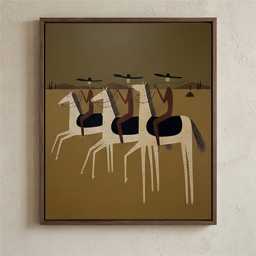 Vintage Americana Art | Desert Riders' Silhouette