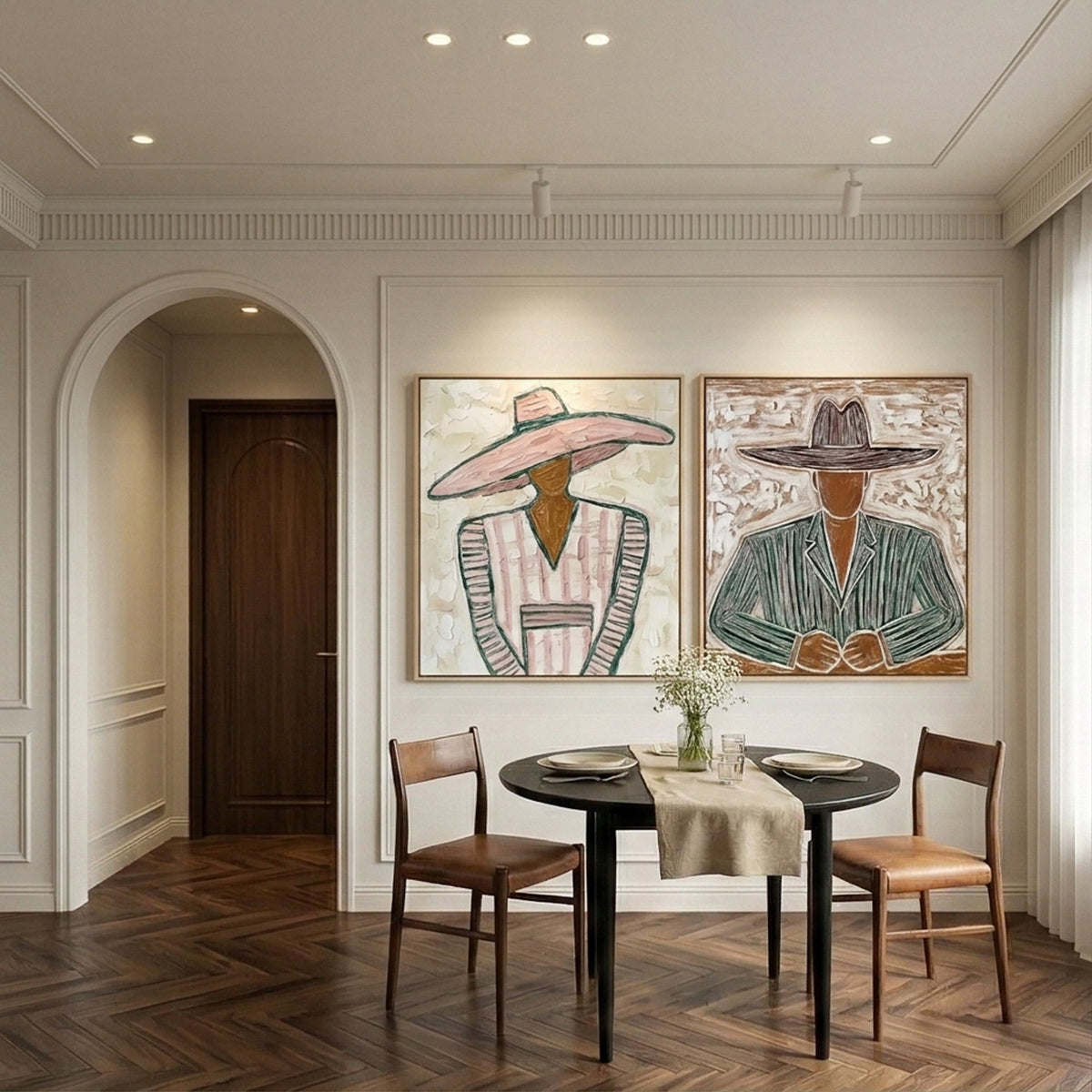 Vintage Americana Art | Dialogue in Pastel