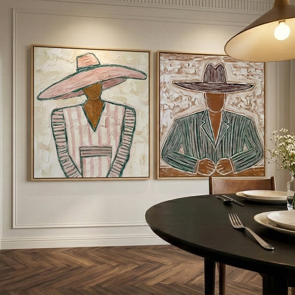 Vintage Americana Art | Dialogue in Pastel