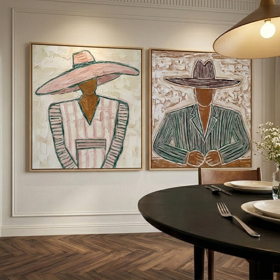 Vintage Americana Art | Dialogue in Pastel