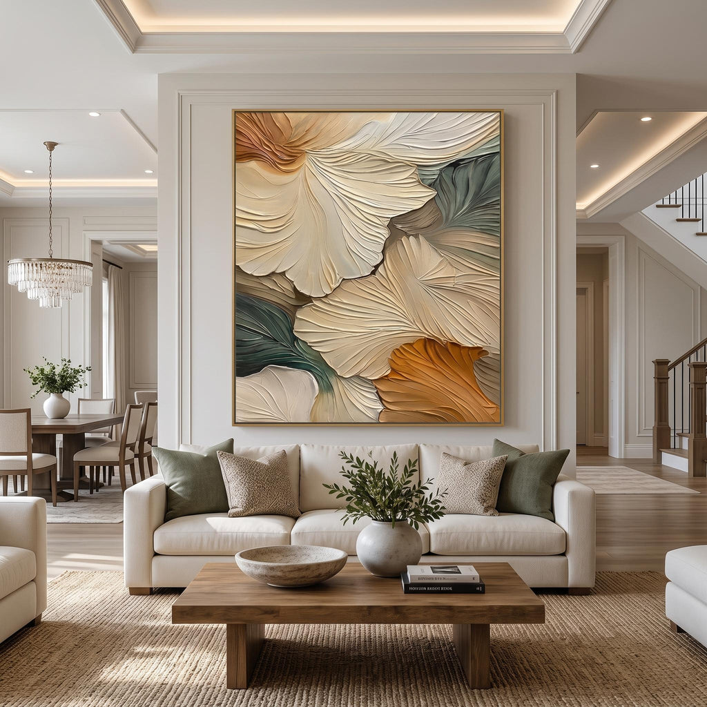 3D-Textured Art｜Abstract Ginkgo Leaf