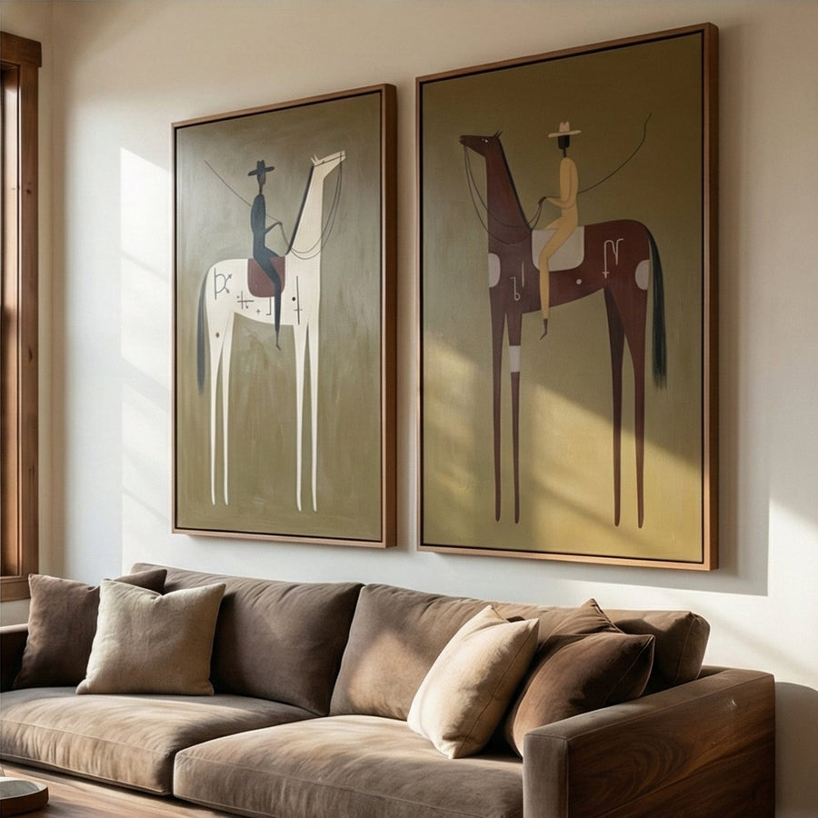 Vintage Americana Art |  Guardians' Pause