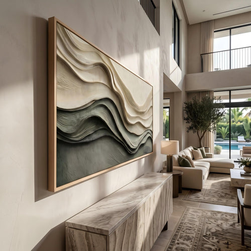 3D Texture Abstract Art｜Layered Wave Abstract Wall Art