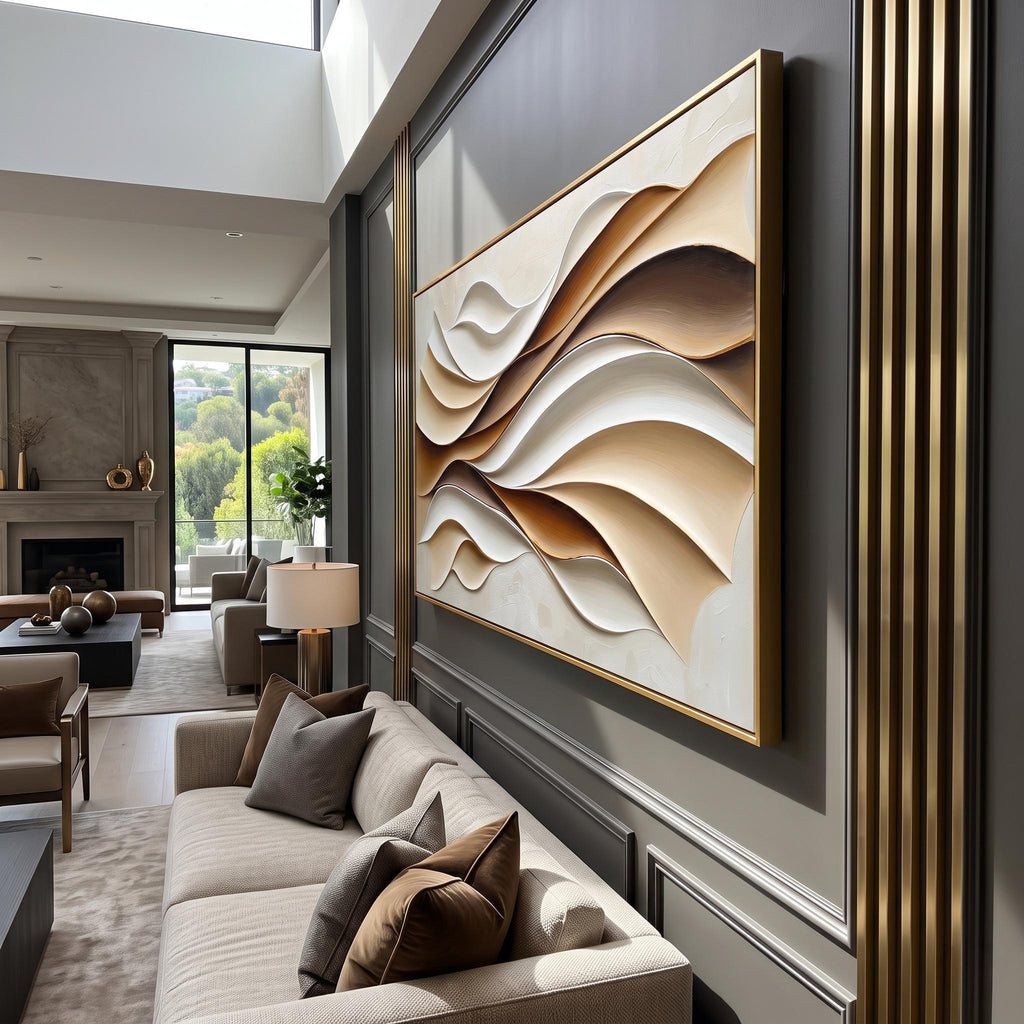 3D-Textured Art｜Layered Wave Wall Art