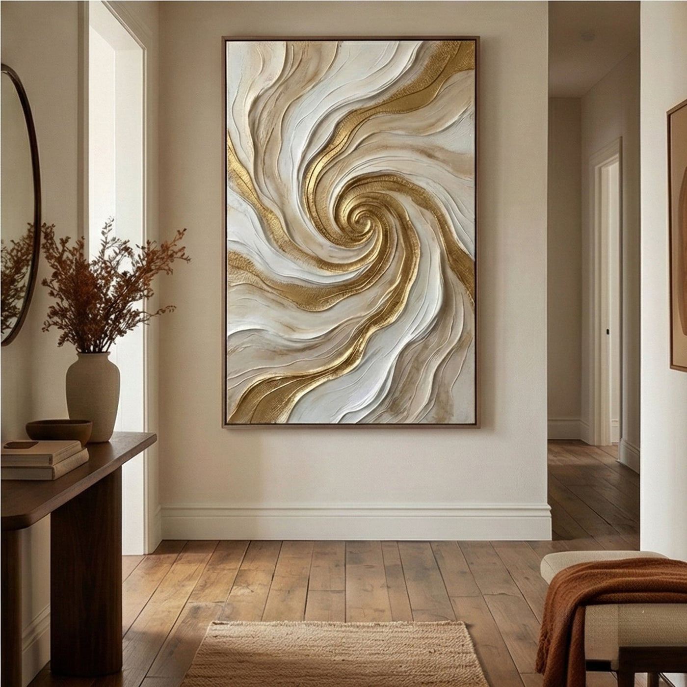 Contemporary Luxe Art | Golden Whirl