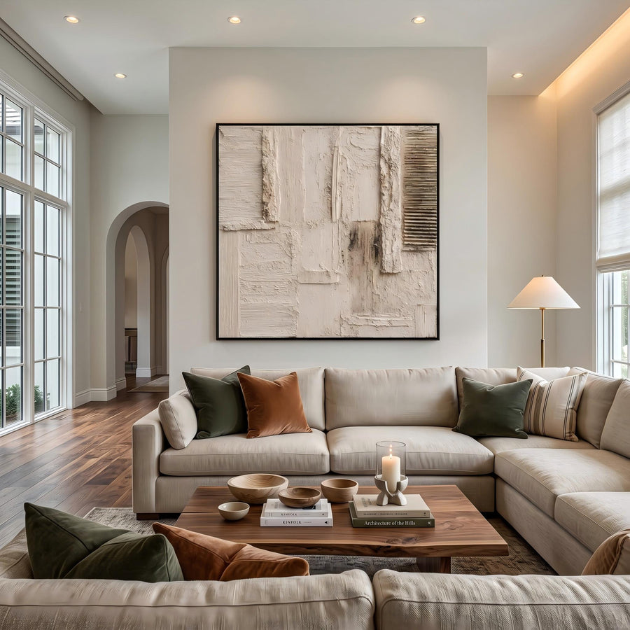 Wabi-Sabi Art｜Cream 3D Abstract Wall Art