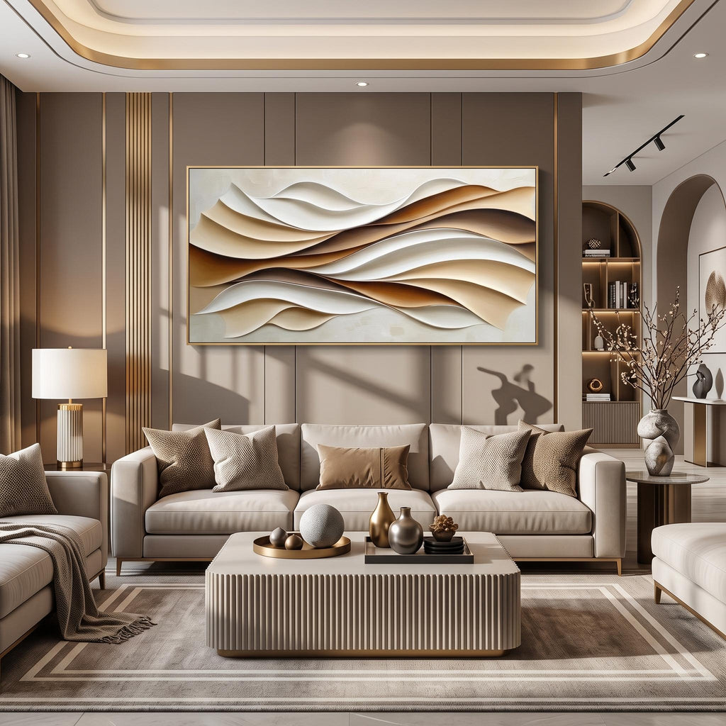 3D-Textured Art｜Layered Wave Wall Art