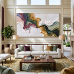 3D-Textured Art｜Multicolor Swirl Abstract Wall Painting