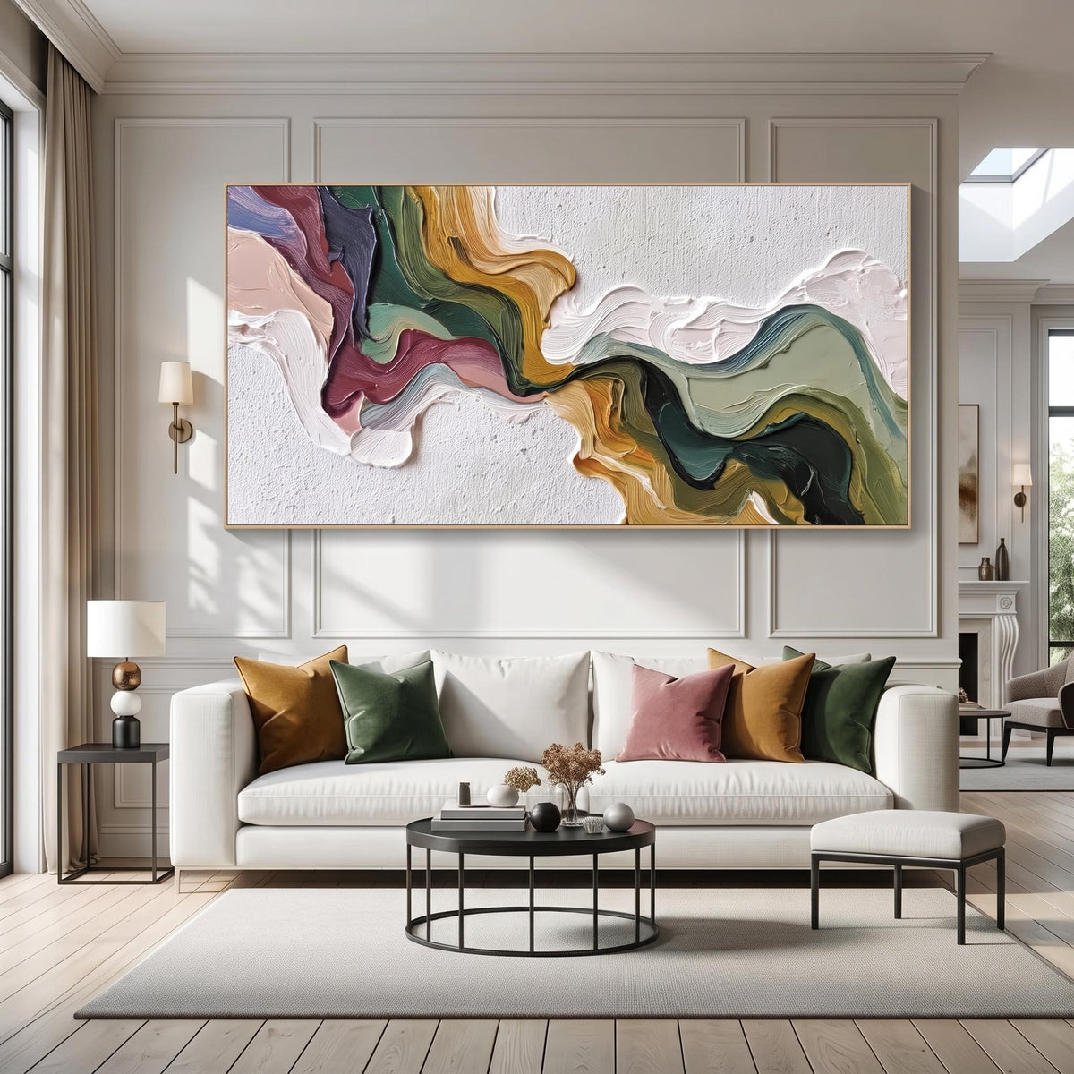 3D-Textured Art｜Multicolor Swirl Abstract Wall Painting