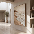 Wabi‑Sabi Art｜Neutral Tones Stereoscopic Seaside Wall Decor