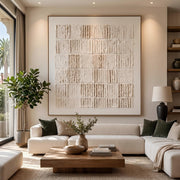 Wabi-Sabi Art｜Cream Block Relief Abstract Wall Art