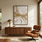 Contemporary Luxe Art | Golden Swirl