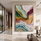 3D-Textured Art｜Multicolor Layer Flow Abstract Wall Painting
