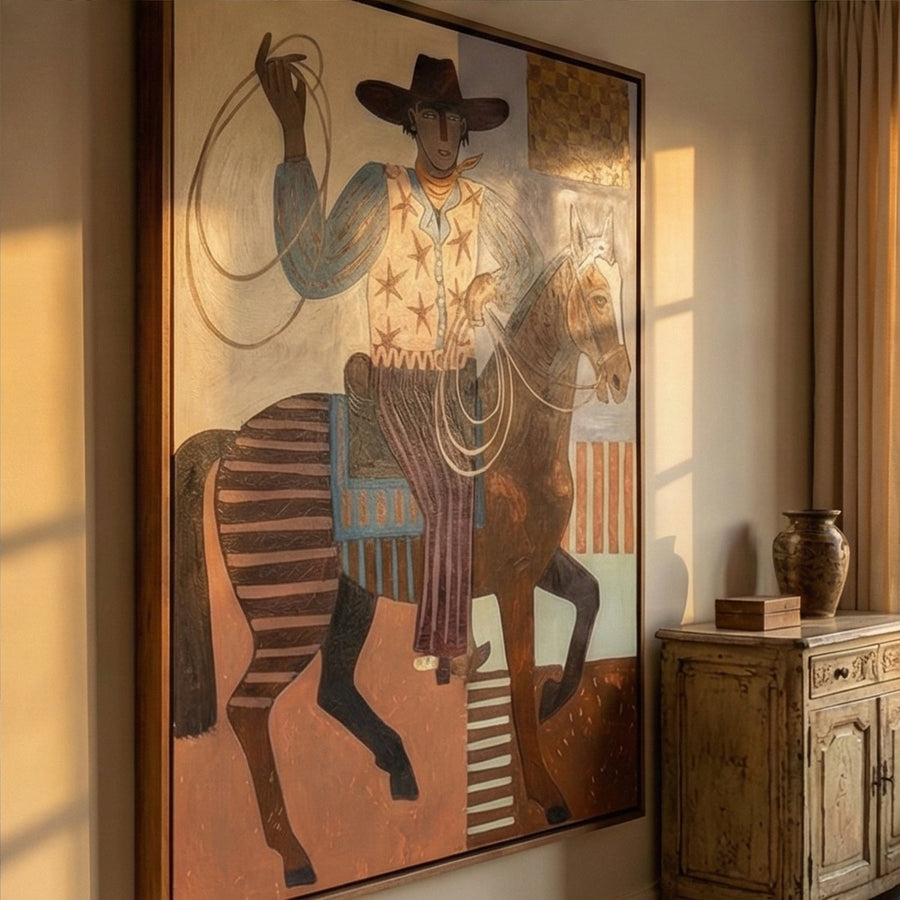 Vintage Americana Art | Lasso Rider