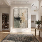 Wabi‑Sabi Art｜Sage Green Beige Textured Abstract Wall Painting