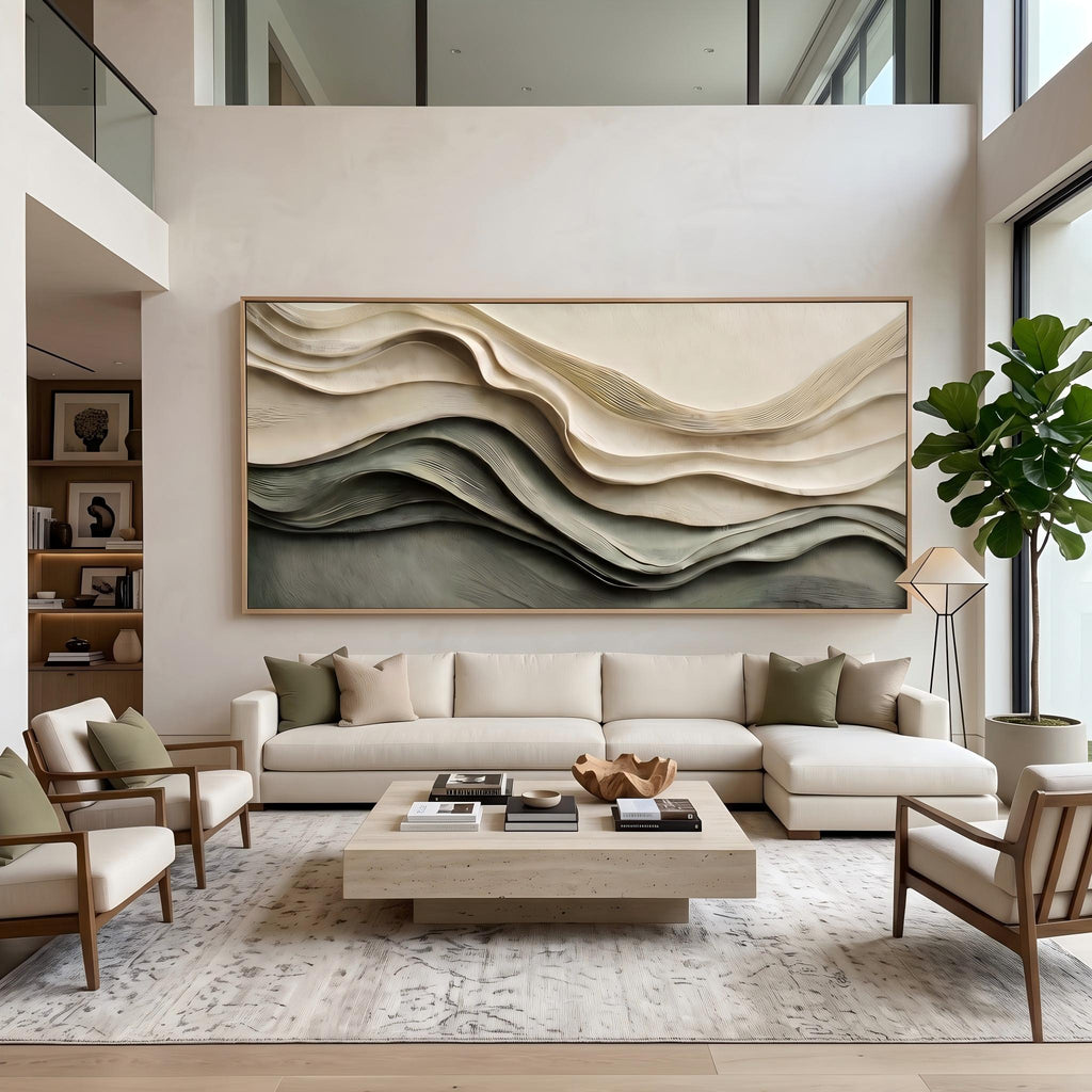 3D Texture Abstract Art｜Layered Wave Abstract Wall Art