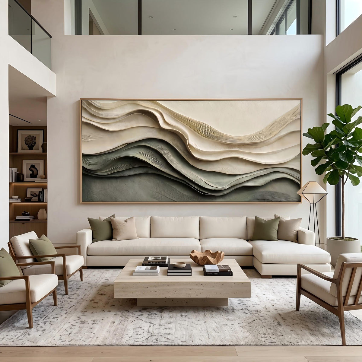 3D Texture Abstract Art｜Layered Wave Abstract Wall Art